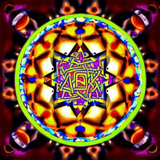 Image similar to Pysanky kaleidoscope magic circle sigil demon summoning