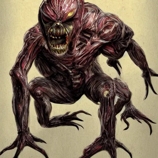 Image similar to monstrous spider-human mutant, horror, concept art,