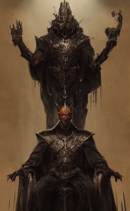 Prompt: « beautiful hyper realistic portrait of dark lord on the throne by greg rutkowski, very detailed, trending on artstation »