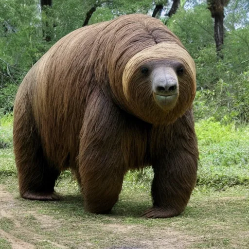 Image similar to a giant ground sloth walking