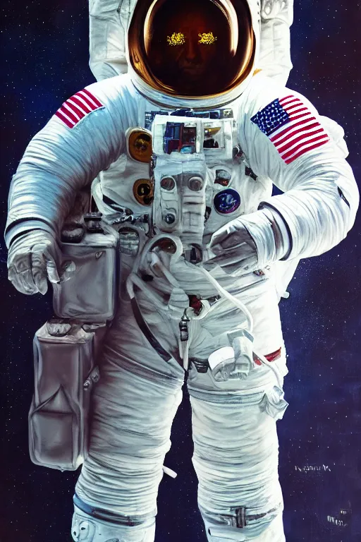 Prompt: biden astronaut, oil on canvas, intricate, portrait, 8 k highly professionally detailed, hdr, cgsociety