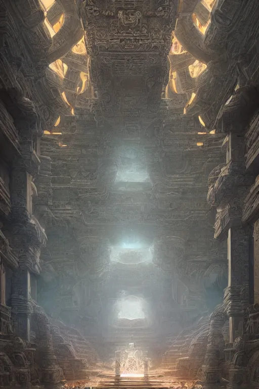 Prompt: inside an ancient alien temple, portrait, powerfull, intricate, elegant, volumetric lighting, scenery, digital painting, highly detailed, artstation, sharp focus, illustration, concept art, ruan jia, steve mccurry