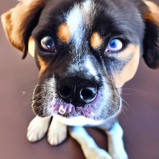 Image similar to a puppy dog with the cutest puppy eyes begging for a treat