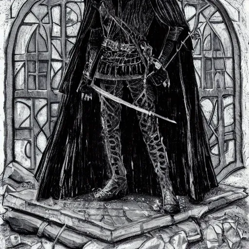 Prompt: portrait of a raven species humanoid rogue archer. he is wearing a vantablack cloak and is looking valiant. portrait hung up in a windows 9 8 castle. r / oldschoolfantasy