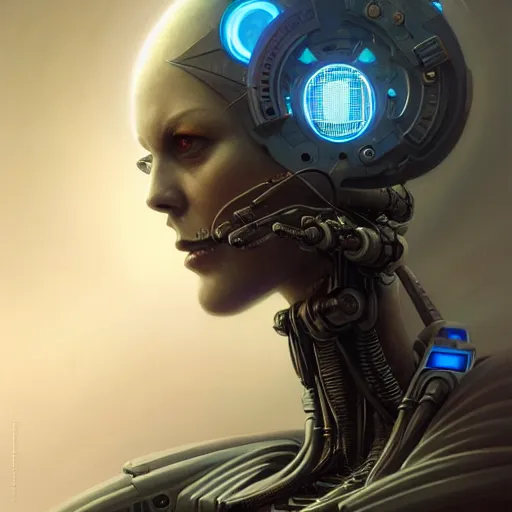 Prompt: low angle shot of a cyberpunk robot character, intricate, elegant, highly detailed, centered, digital painting, artstation, concept art, smooth, sharp focus, illustration, artgerm, Tomasz Alen Kopera, Peter Mohrbacher, donato giancola, Joseph Christian Leyendecker, WLOP, Boris Vallejo