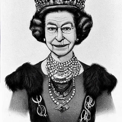 Image similar to Queen Elizabeth's fursona