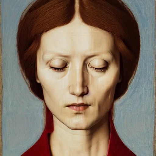 Image similar to portrait of maria, in deposition of christ by van der weyden, high quality, realism, artstation, octane