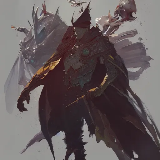 Image similar to concept art of wizard, highly detailed painting by dustin nguyen, akihiko yoshida, greg tocchini, greg rutkowski, cliff chiang, 4 k resolution, trending on artstation, 8 k