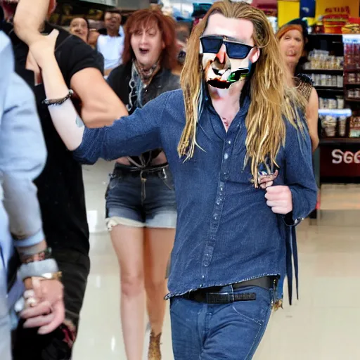 Prompt: Johnny Depp and his fans laughs as Amber Heard and her fans get hysterical at Walmart because she lost the trial.