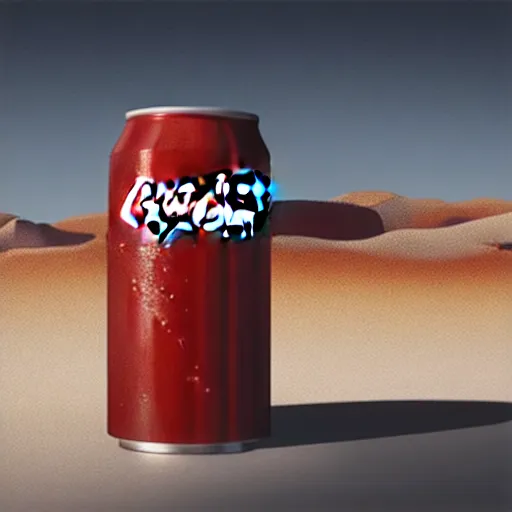 Prompt: a giant coca cola can in a desert,photorealiatic,hyperdetailed,hyperrealistic,studio lighting,studio photography,professional photography,professional lighting,detailed face,3 point lighting,4k,digital art,ultra realistic,ultra detailed,art by greg rutkowski,eerie,mysterious