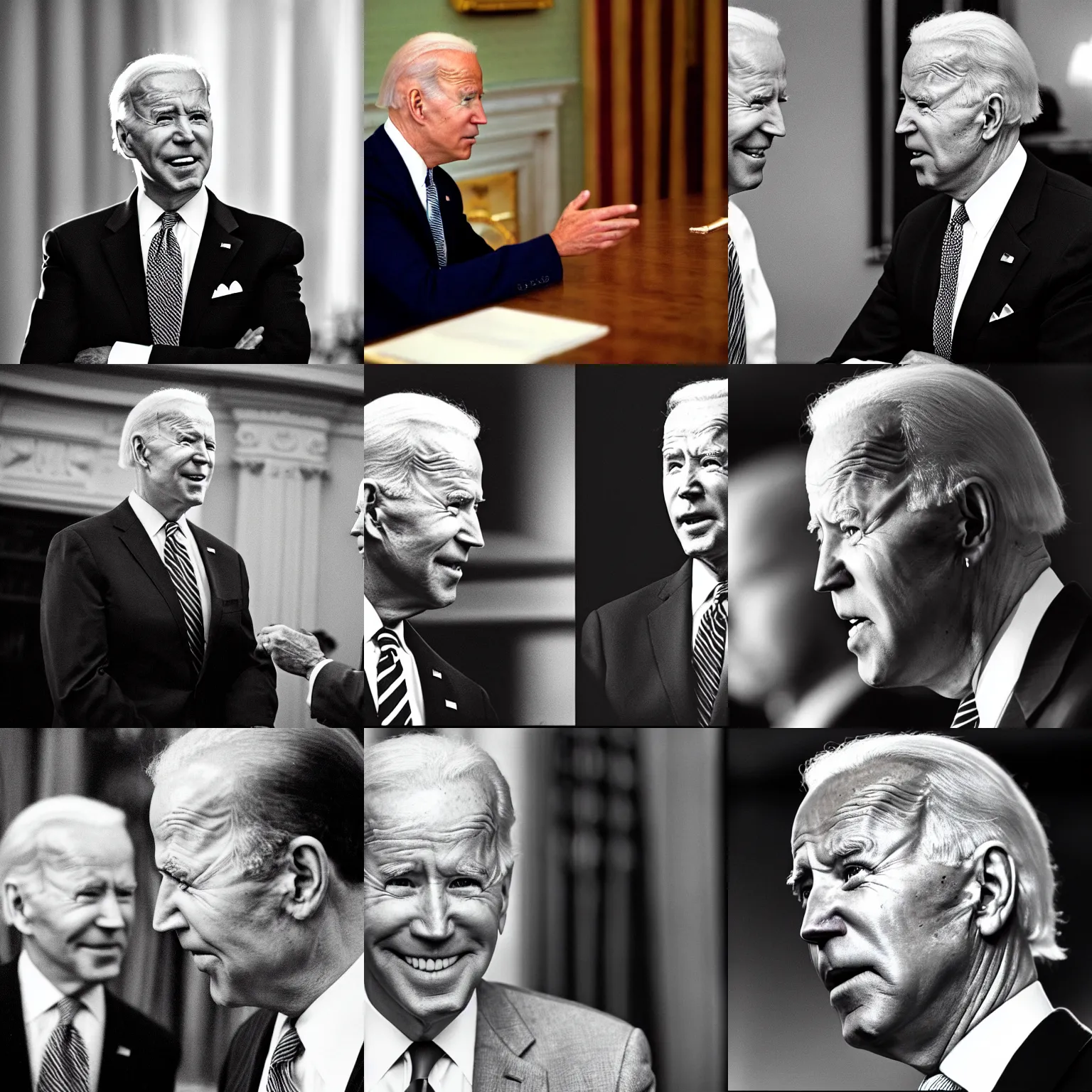 Image similar to president joe biden face to face with president joe biden, nikon 3 5 mm, photograph