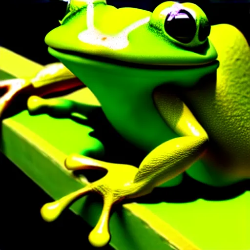 Image similar to a frog infected by an alien implant, 4K, 3D, octane render, unreal engine, as coherent as Dall-E 2