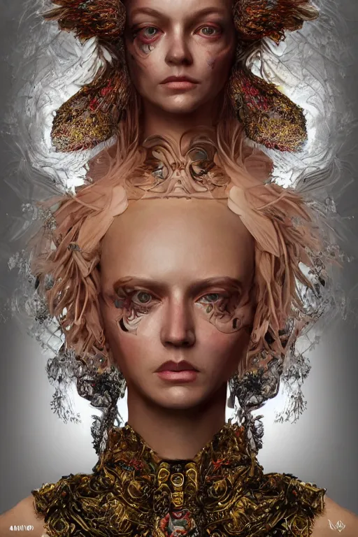 Prompt: hyper-realisti ultra-detailed maximalist and dramatic fullbody female portrait by andrei riabovitchev inspired by igor goryunov. Overpainted by binx.ly 8k realistic. Generative art. Tools used: Blender Cinema4d Houdini3d zbrush. Unreal engine 5 Cinematic. Beautifully lit. No background. artstation. Deviantart. CGsociety.