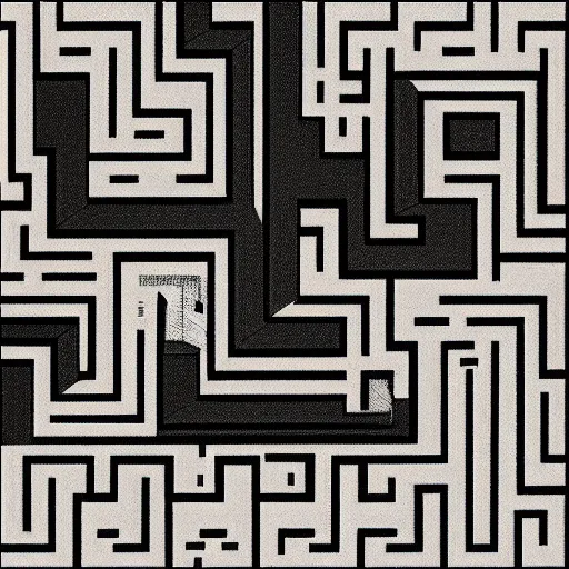 Image similar to isometric maze art by edward hopper