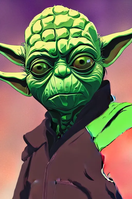 Image similar to a study of cell shaded portrait of Yoda as a Grand Theft auto 5 character, llustration, post grunge, concept art by josan gonzales and wlop, by james jean, Victo ngai, David Rubín, Mike Mignola, Laurie Greasley, highly detailed, sharp focus, alien, Trending on Artstation, HQ, deviantart, art by artgem