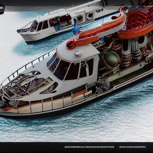 Image similar to rv mobile home boat helicopter, digital art, 3 d high definition, trending on artstation, photorealistic, high resolution, 8 k, octane, hyper detailed, trending on deviantart insane details, intricate, elite, ornate, elegant trend, highly detailed and intricate, sharp focus, photography, unreal engine