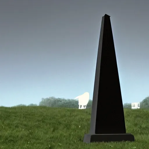 Image similar to a giant crow with a round body short legs and large black beak sitting in a black stone obelisk, photorealistic computer animation, film by Jon Favreau