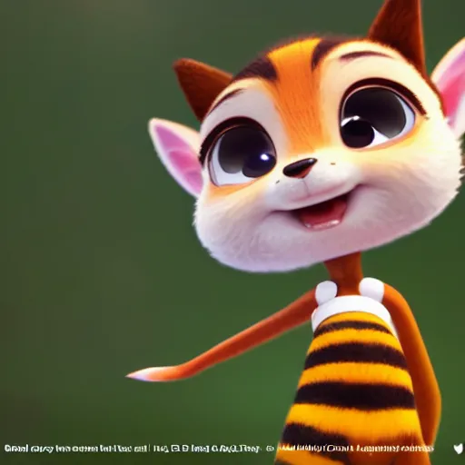 Prompt: lovely bee on a flower mini cute style, highly detailed, rendered, ray - tracing, cgi animated, 3 d demo reel avatar, style of maple story and zootopia, maple story,, soft shade, soft lighting