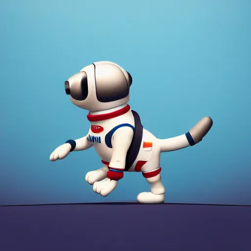 Image similar to astronaut dog character by Disney Pixar Animation Studios, dark background