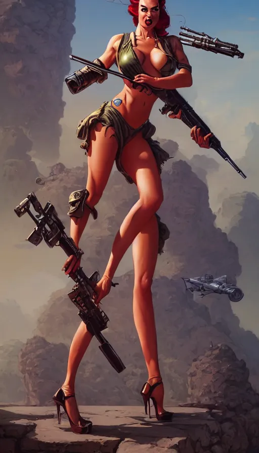 Image similar to rcadillacs and dinosaurs, game, pinup, weapons, dystopian, george miller, made by stanley artgerm lau, wlop, rossdraws, james jean, andrei riabovitchev, marc simonetti, yoshitaka amano, beksinski artstation, cgsociety