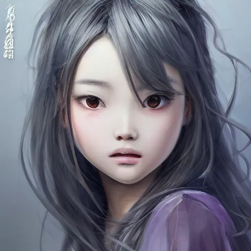 Image similar to dynamic composition, motion, ultra-detailed, incredibly detailed, a lot of details, amazing fine details and brush strokes, colorful and grayish palette, smooth, HD semirealistic anime CG concept art digital painting, watercolor oil painting of a Chinese schoolgirl, by a Chinese artist at ArtStation, by Huang Guangjian, Fenghua Zhong, Ruan Jia, Xin Jin and Wei Chang. Realistic artwork of a Chinese videogame, gradients, gentle an harmonic grayish colors.