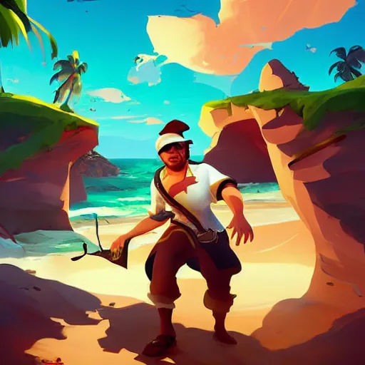 Image similar to painting treasure on sea of thieves game smooth median photoshop filter cutout vector, behance hd by jesper ejsing, by rhads, makoto shinkai and lois van baarle, ilya kuvshinov, rossdraws global illumination