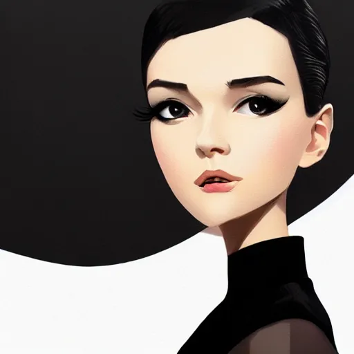 Image similar to slim girl in black tuxedo, corporate boss, luxury, 2d, ultra highly detailed, smooth, sharp focus, digital art, digital painting, fan art, elegant, artstation, by Ilya Kuvshinov