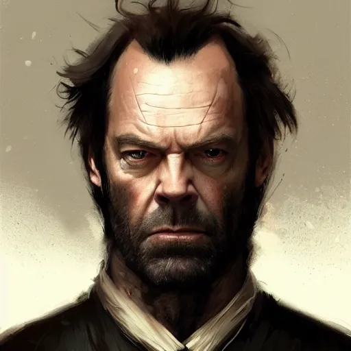 Portrait of Young Hugo Weaving by Greg Rutkowski, Stable Diffusion