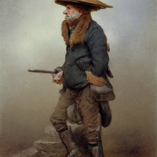 Image similar to man wearing a heavy fat stone hat high resolution, high quality, by jean - baptiste monge