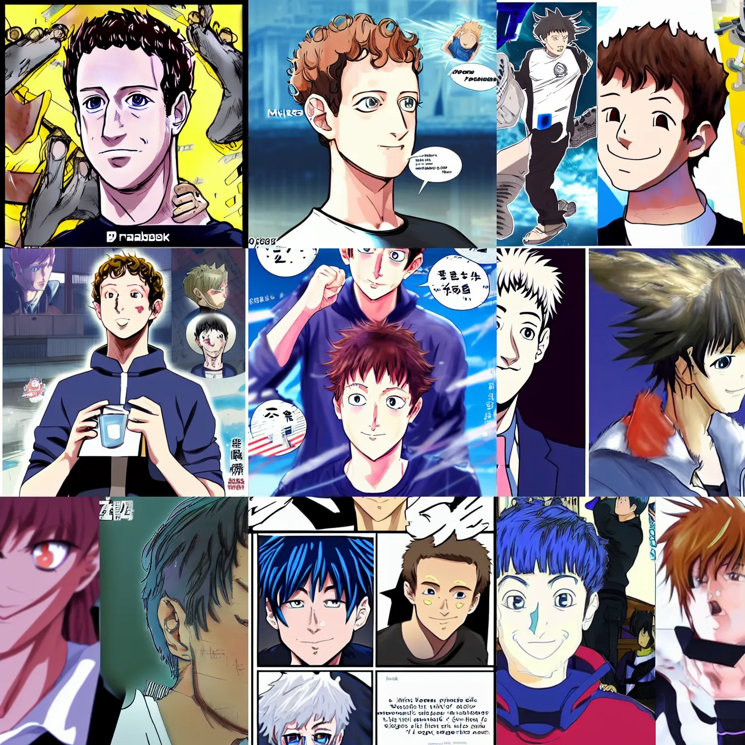 Prompt: mark Zuckerberg anime and manga final form