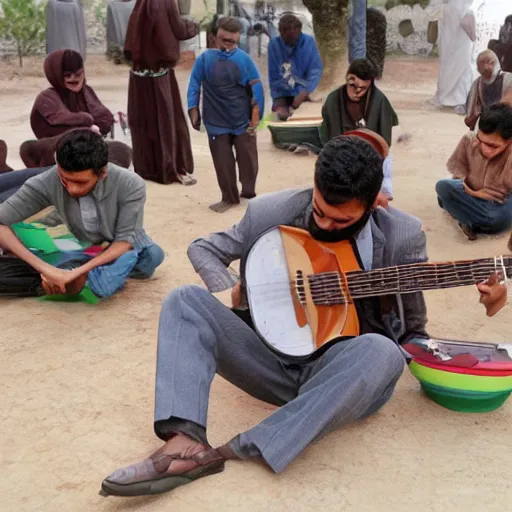 Prompt: lifafa playing music