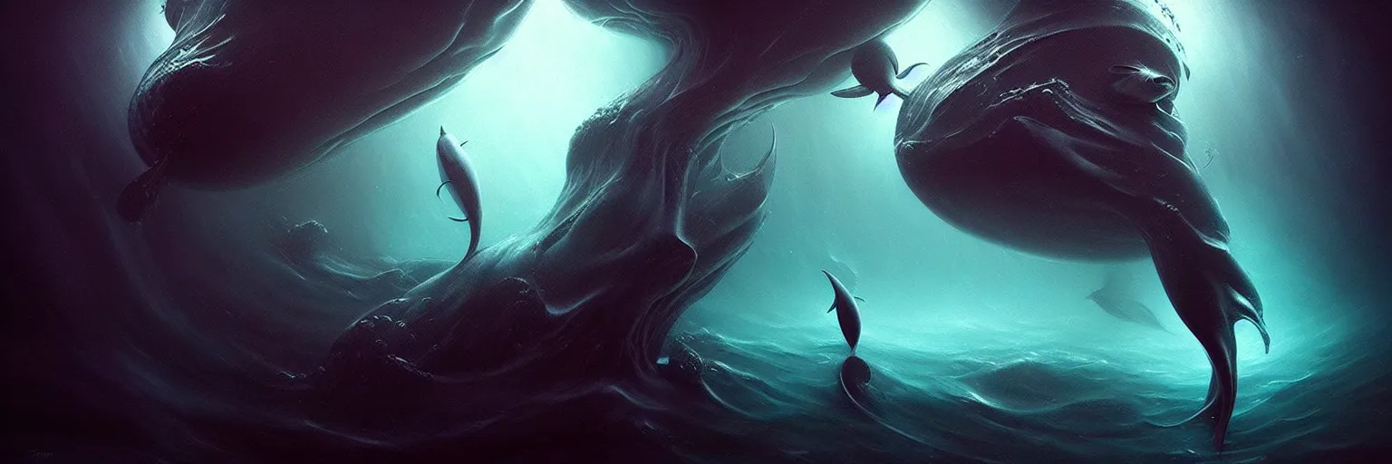 Prompt: whimsical surreal deep sea imaginal creatures, dramatic lighting, surreal dark uncanny painting by ronny khalil
