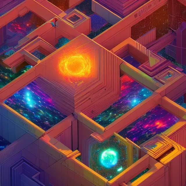 Prompt: beautiful 3 d render of blocks connected in a chain, centered, symmetry, painted, intricate, volumetric lighting, beautiful, rich deep colors masterpiece, sharp focus, ultra detailed, in the style of dan mumford and marc simonetti, astrophotography
