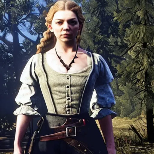 Prompt: Natalie Dormer as a character in rdr2