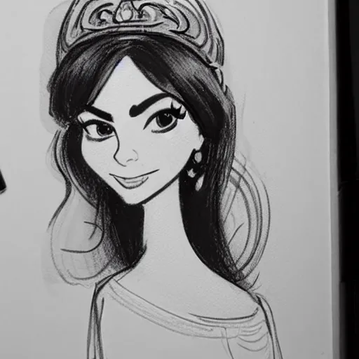 Image similar to milt kahl sketch of victoria justice as princess padme from star wars episode 3