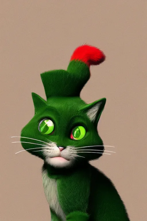 Prompt: a cat wearing a red and green formal overcoat, hyperrealistic, concept art, octane render, unreal engine 5, realistic and defined face, profile picture, digital art, pixar and disney, symmetrical, high quality, highly detailed, high coherence, path traced, house background, low contrast, beautiful