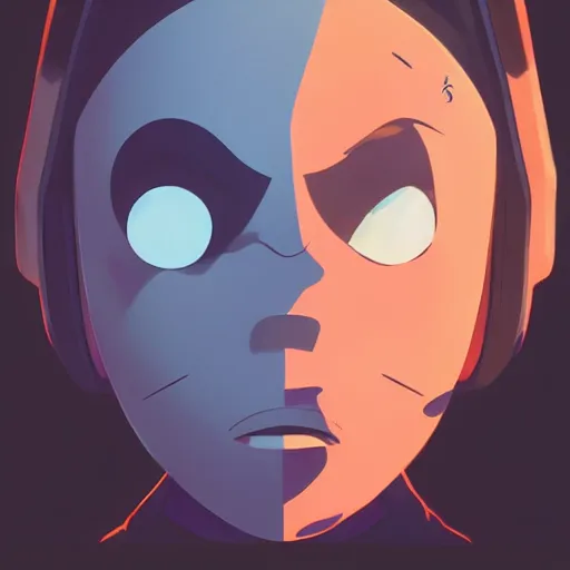 Image similar to face icon stylized minimalist flcl, loftis, cory behance hd by jesper ejsing, by rhads, makoto shinkai and lois van baarle, ilya kuvshinov, rossdraws global illumination