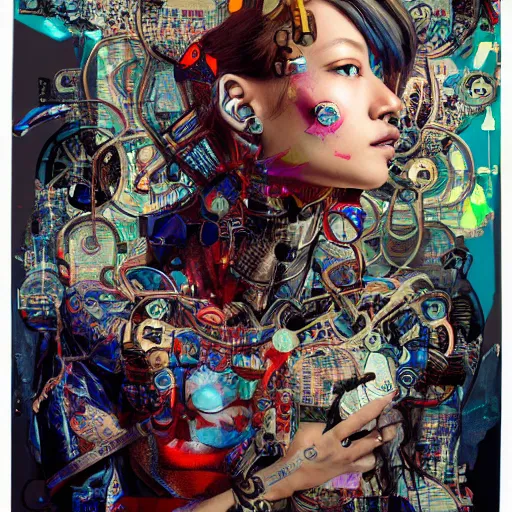 Cyborg, Collage Art, Mixed Media, Enchanting, Part By 