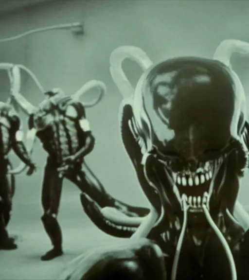Image similar to a xenomorph music video by aphex twin