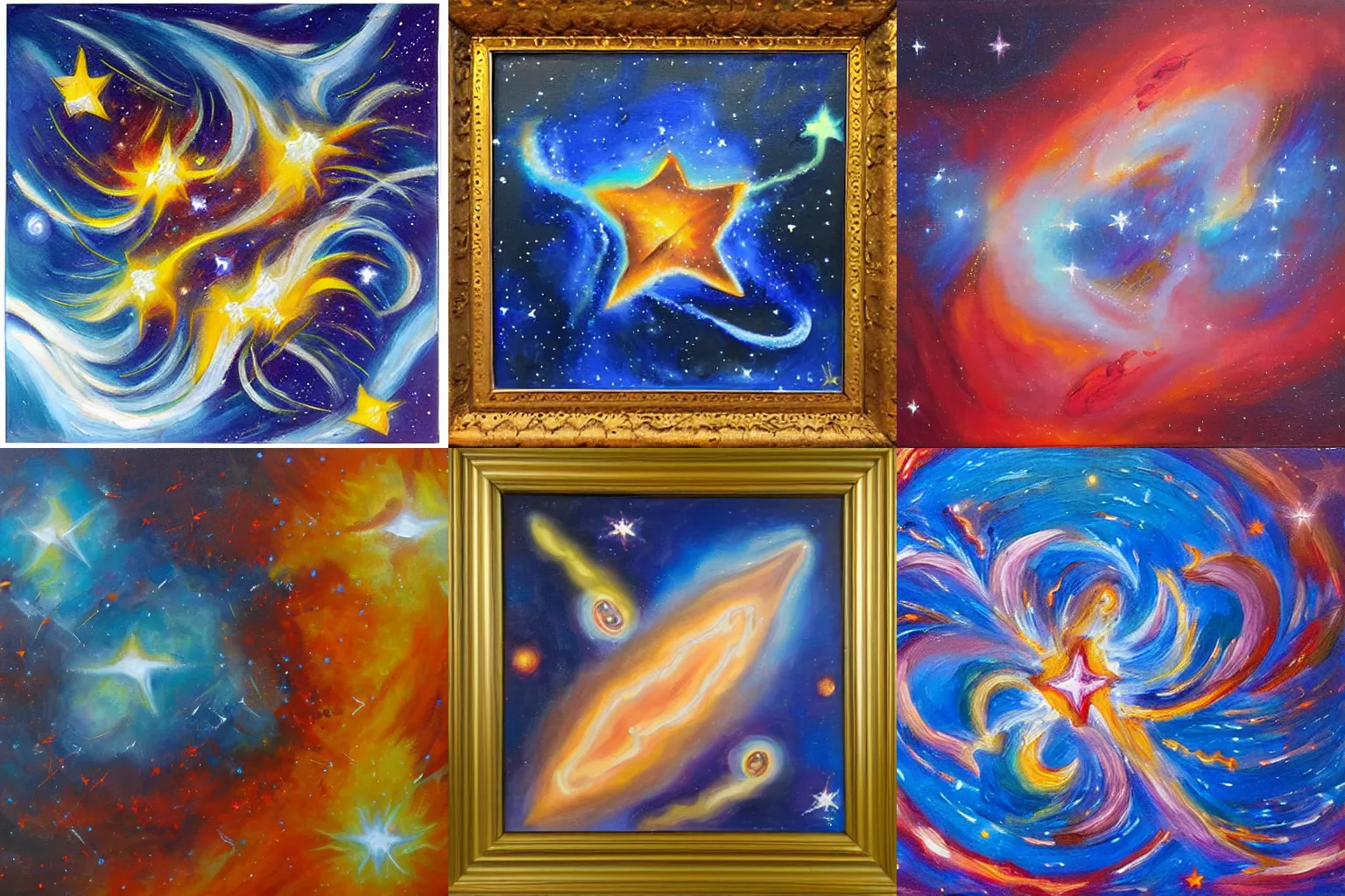 Prompt: gemini star formation, oil painting