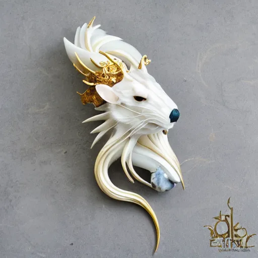 Image similar to rat king white marble with gold accents by ellen jewett