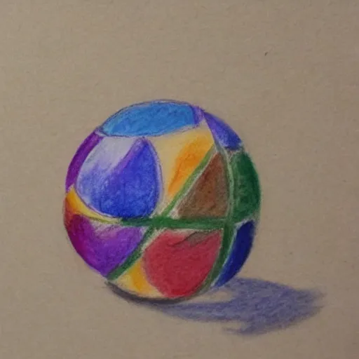 Prompt: watercolour (pencil) drawing of a ball