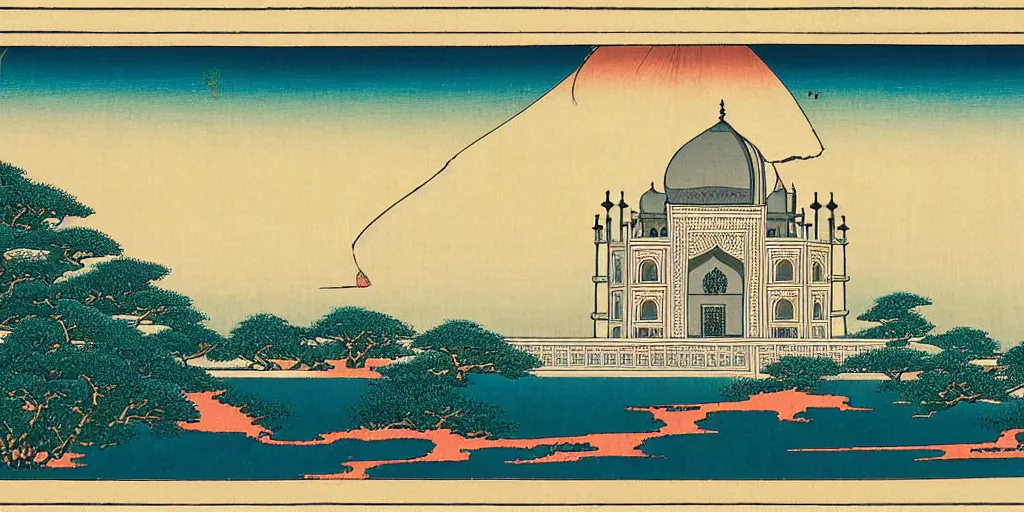 Image similar to i, Taj Mahal by Hokusai