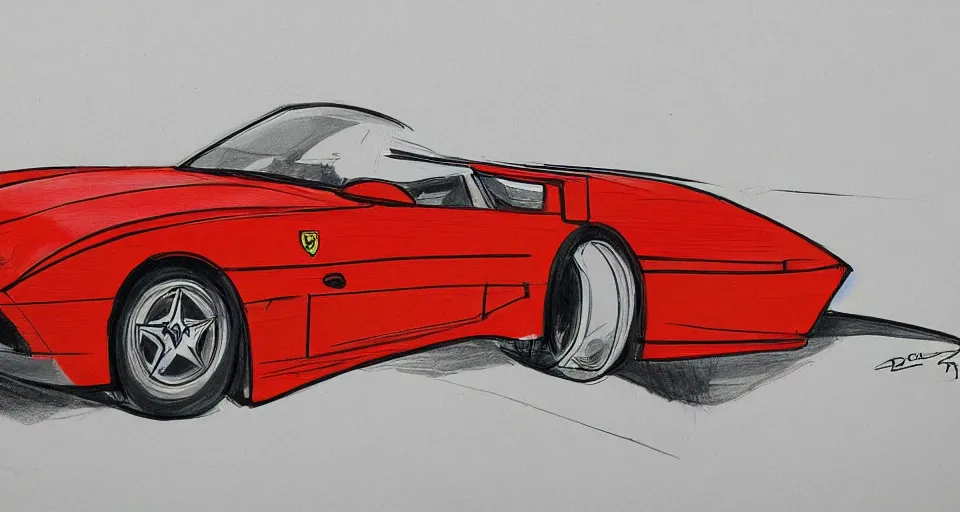 Image similar to An automotive sketch by Bertone, Marker sketch, ferrari style, automotive design