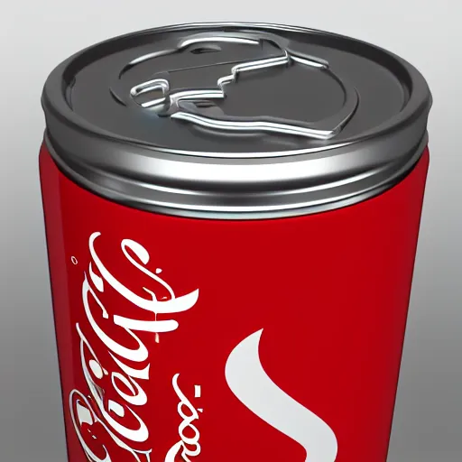 Prompt: CAD rendering of mechanical device to open a can of CocaCola