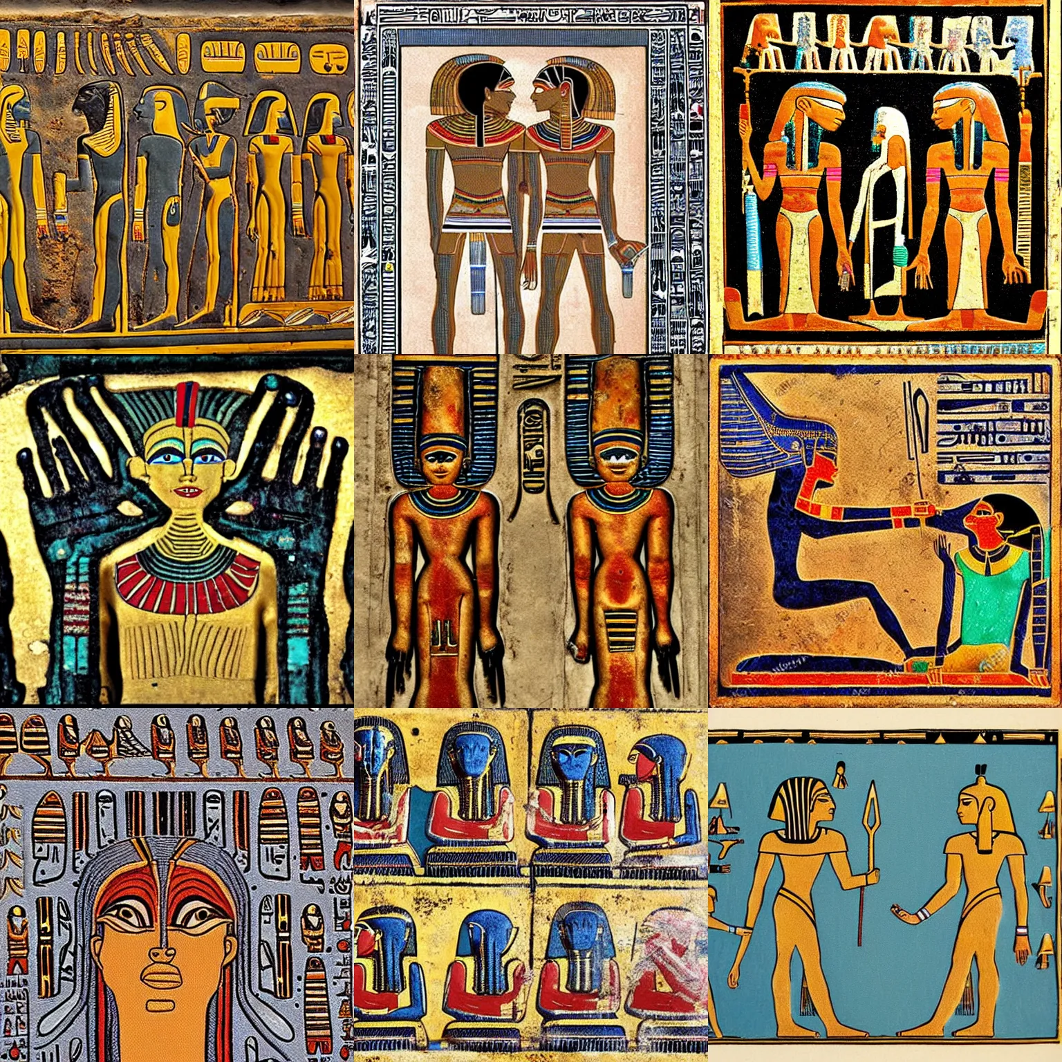 Prompt: alien greetings as Egyptian art