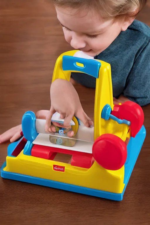 Image similar to fisher - price toy guillotine, guillotine, high detail product photo, 8 k