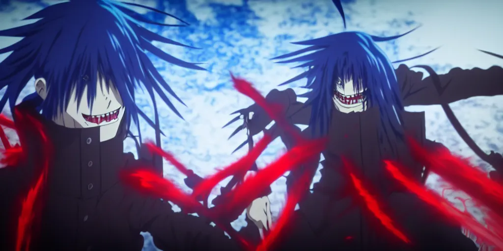 anime hellsing, demon, allucard, combat, fighting