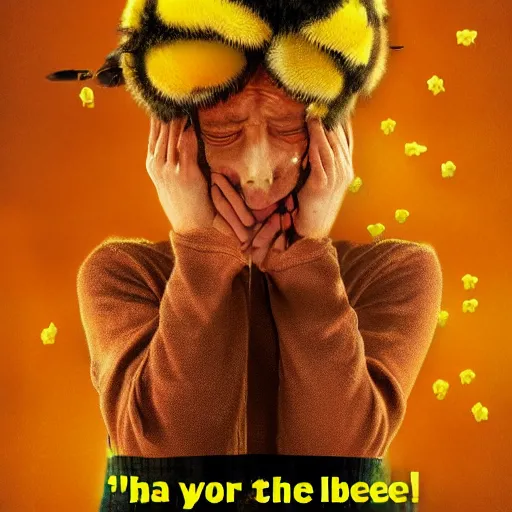 Image similar to movie poster about a person addicted to bee stings