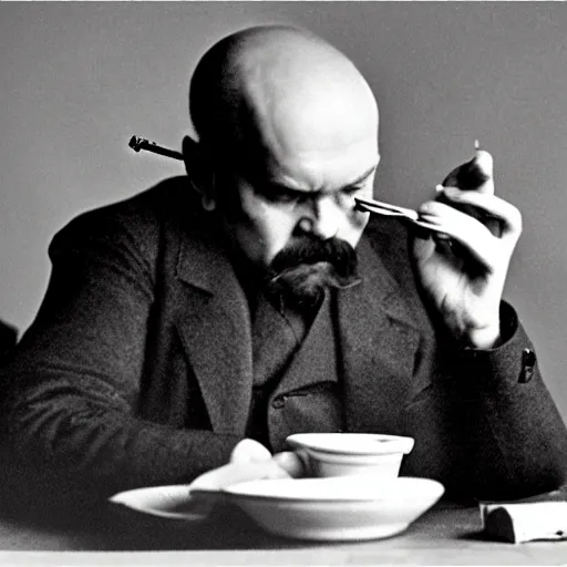 Image similar to lenin smokes french fries